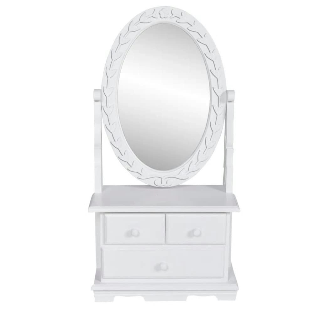 Vanity Makeup Table with Oval Swing Mirror MDF 60627