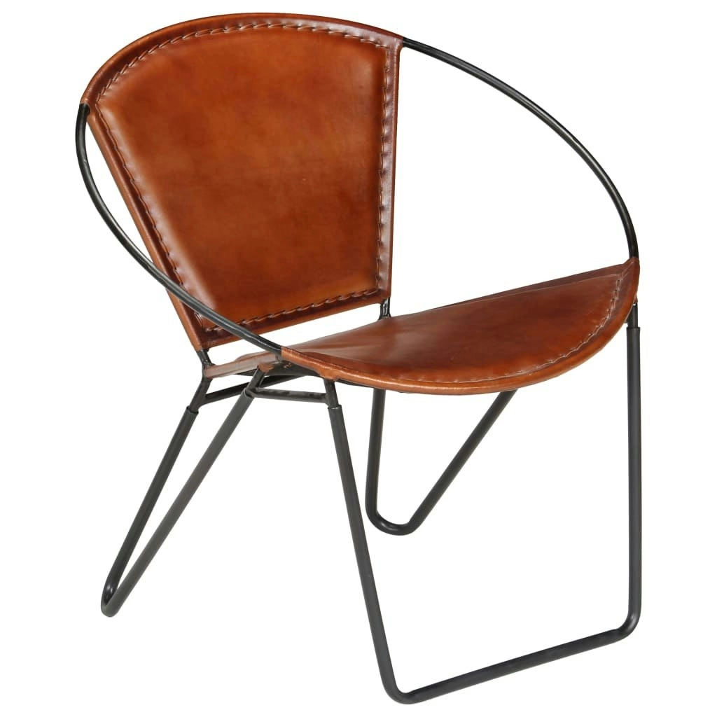 Chair Brown Real Leather 246367