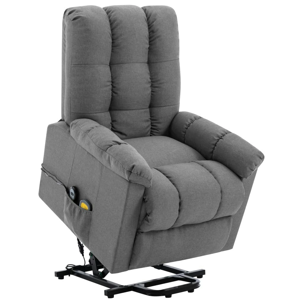 Stand up Massage Chair Light Grey Fabric 321390