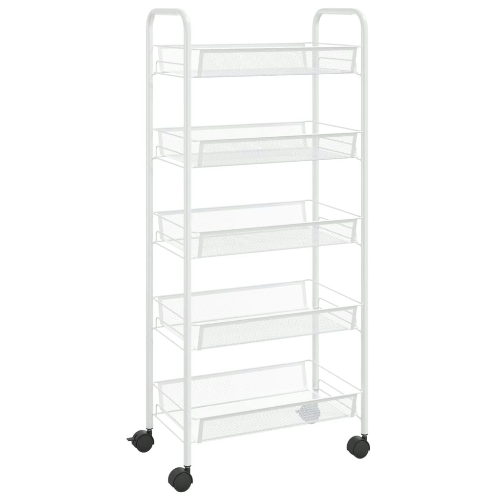 5-Tier Kitchen Trolley White 46x26x105 cm Iron 336329