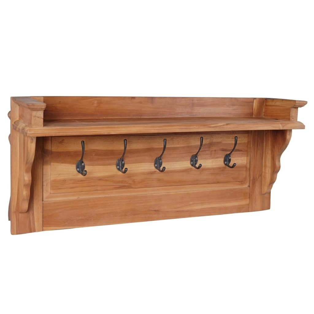 Wall Mounted Coat Rack 80x16.5x35 cm Solid Teak Wood 332855