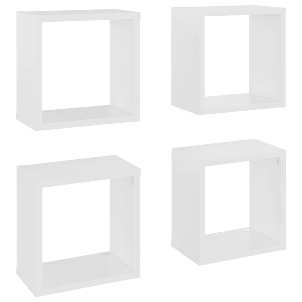 Wall Cube Shelves 4 pcs White 26x15x26 cm 807026