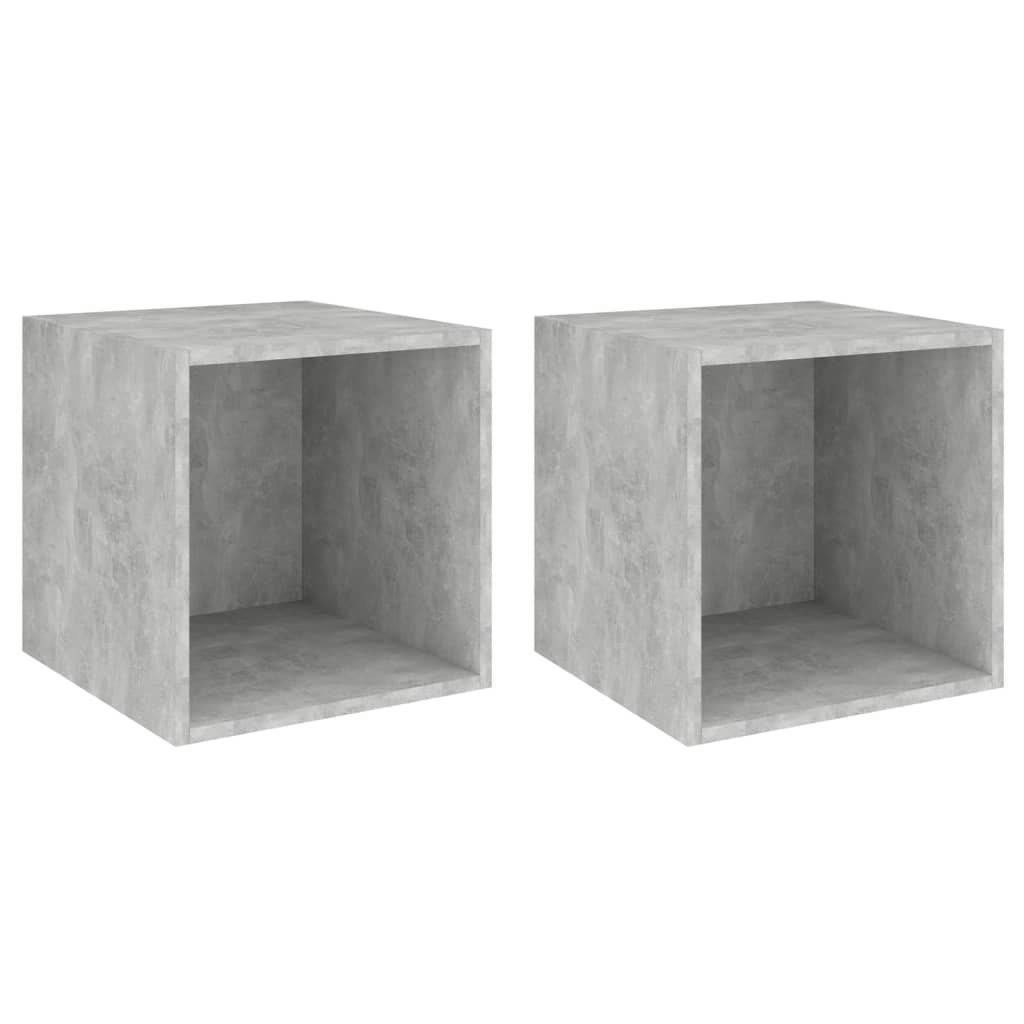 Wall Cabinets 2 pcs Concrete Grey 37x37x37 cm Engineered Wood 805457