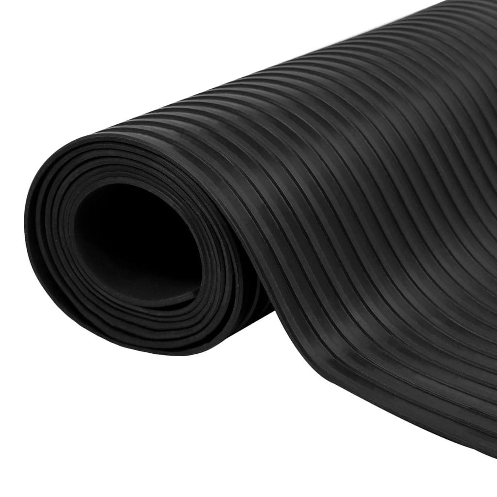 Rubber Floor Mat Anti-Slip 5 x 1 m Broad Ribbed 141171