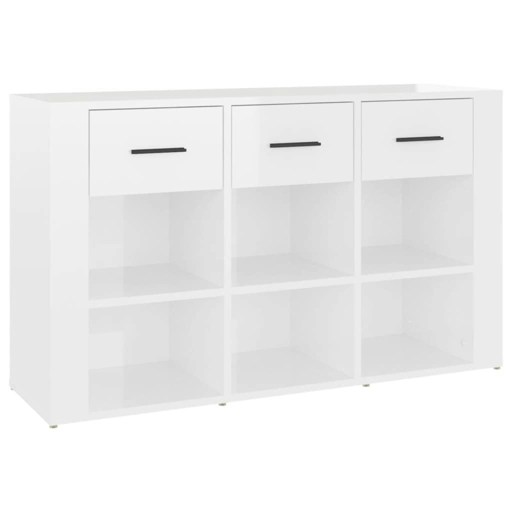 Sideboard High Gloss White 100x30x59.5 cm Engineered Wood 821006