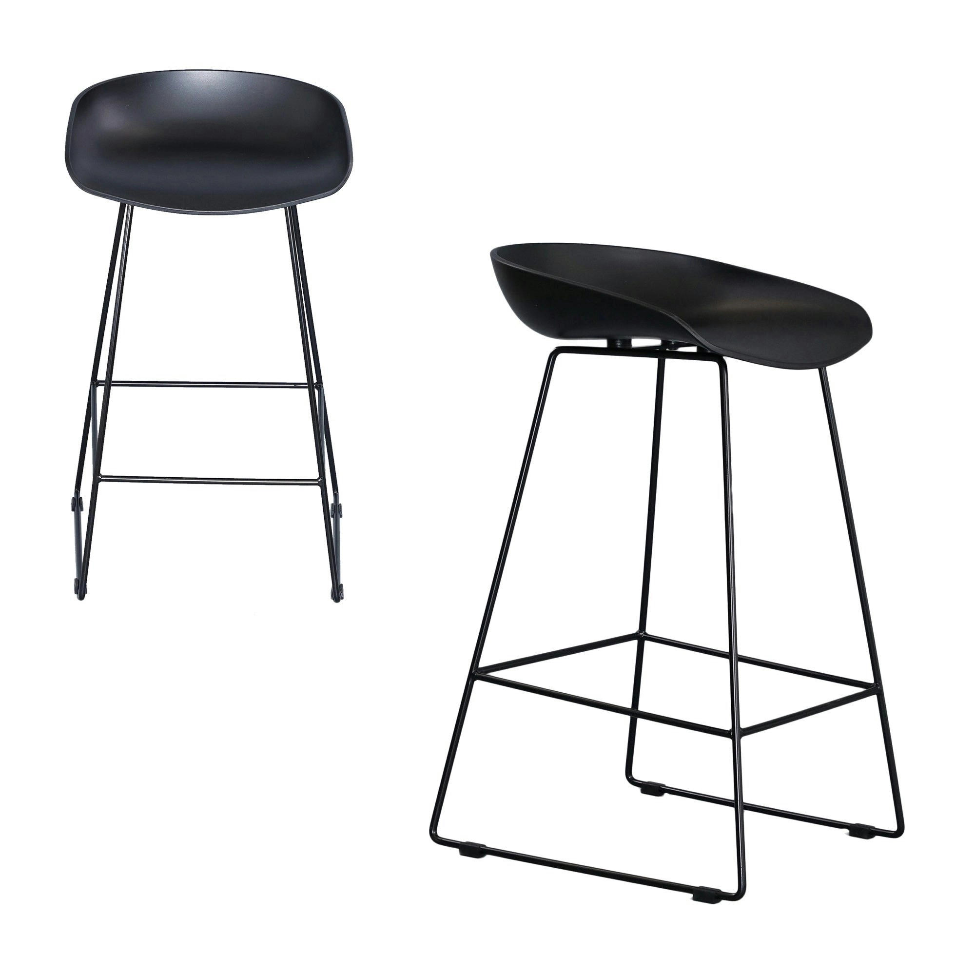 Replica Hay Set of 2 Bar Stool Seat Black