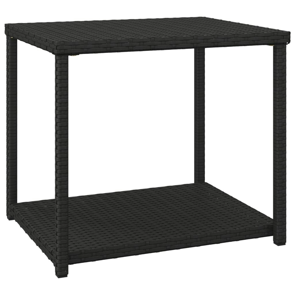 Side Table Black 55x45x49 cm Poly Rattan 319404