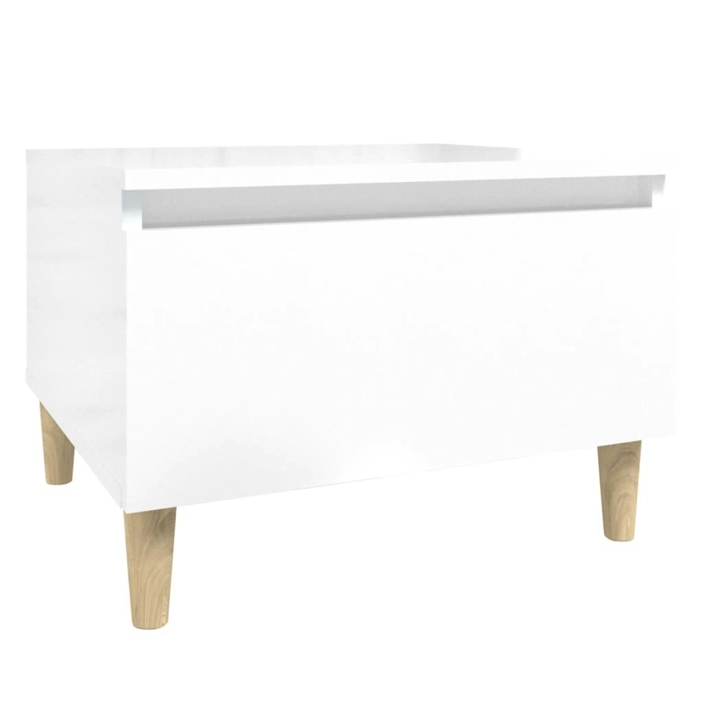 Side Table High Gloss White 50x46x35 cm Engineered Wood 819504