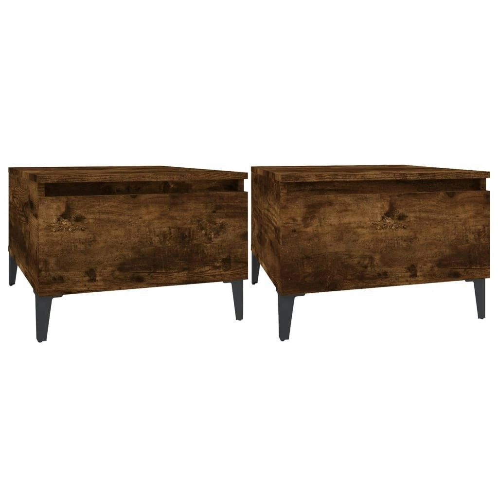 Side Tables 2 pcs Smoked Oak 50x46x35 cm Engineered Wood 819527