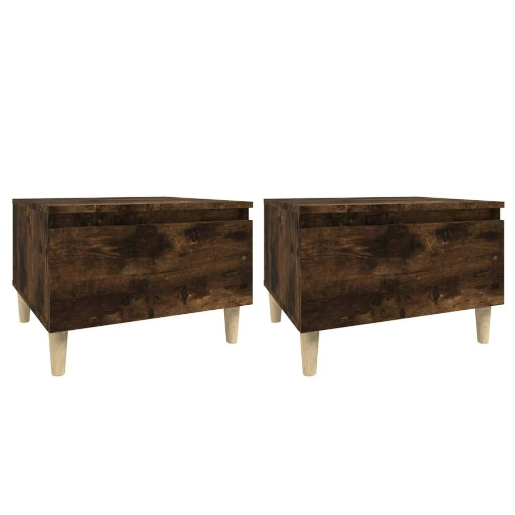 Side Tables 2 pcs Smoked Oak 50x46x35 cm Engineered Wood 819511