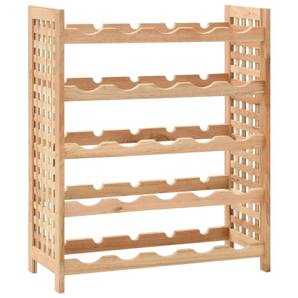 Wine Rack for 25 Bottles Solid Walnut Wood 63x25x73 cm 247101