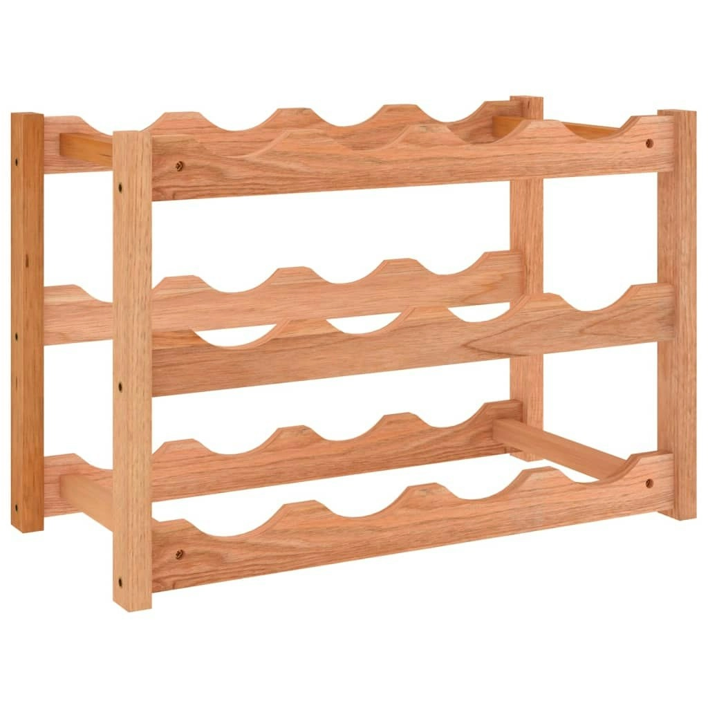 Wine Rack for 12 Bottles Solid Wood Walnut 350360