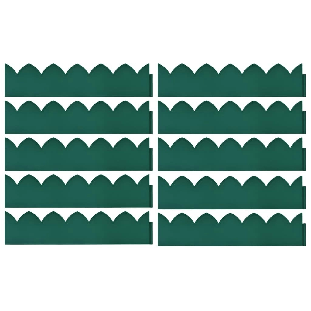 Lawn Edgings 10 pcs Green 65x15 cm PP 48234