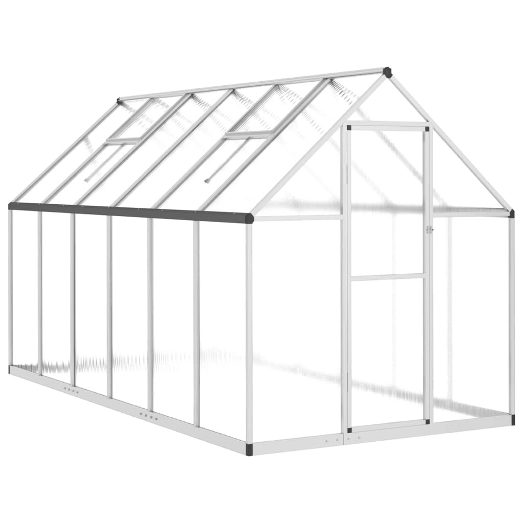 Greenhouse with Base Frame Silver 334x169x195 cm Aluminium 3266326