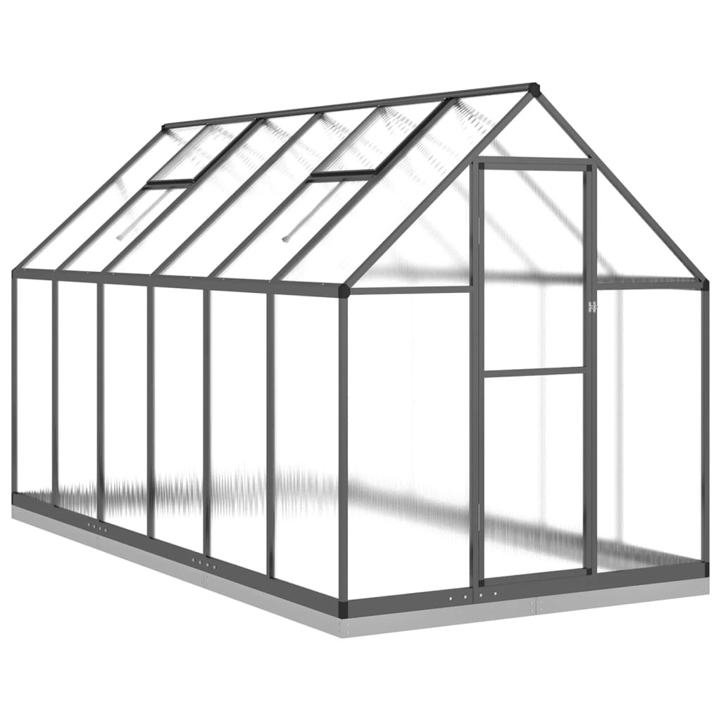 Greenhouse with Base Frame Anthracite 334x169x202 cm Aluminium 3266331