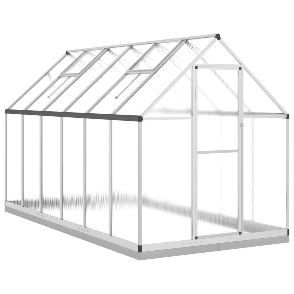 Greenhouse with Base Frame Silver 334x169x202 cm Aluminium 3266329