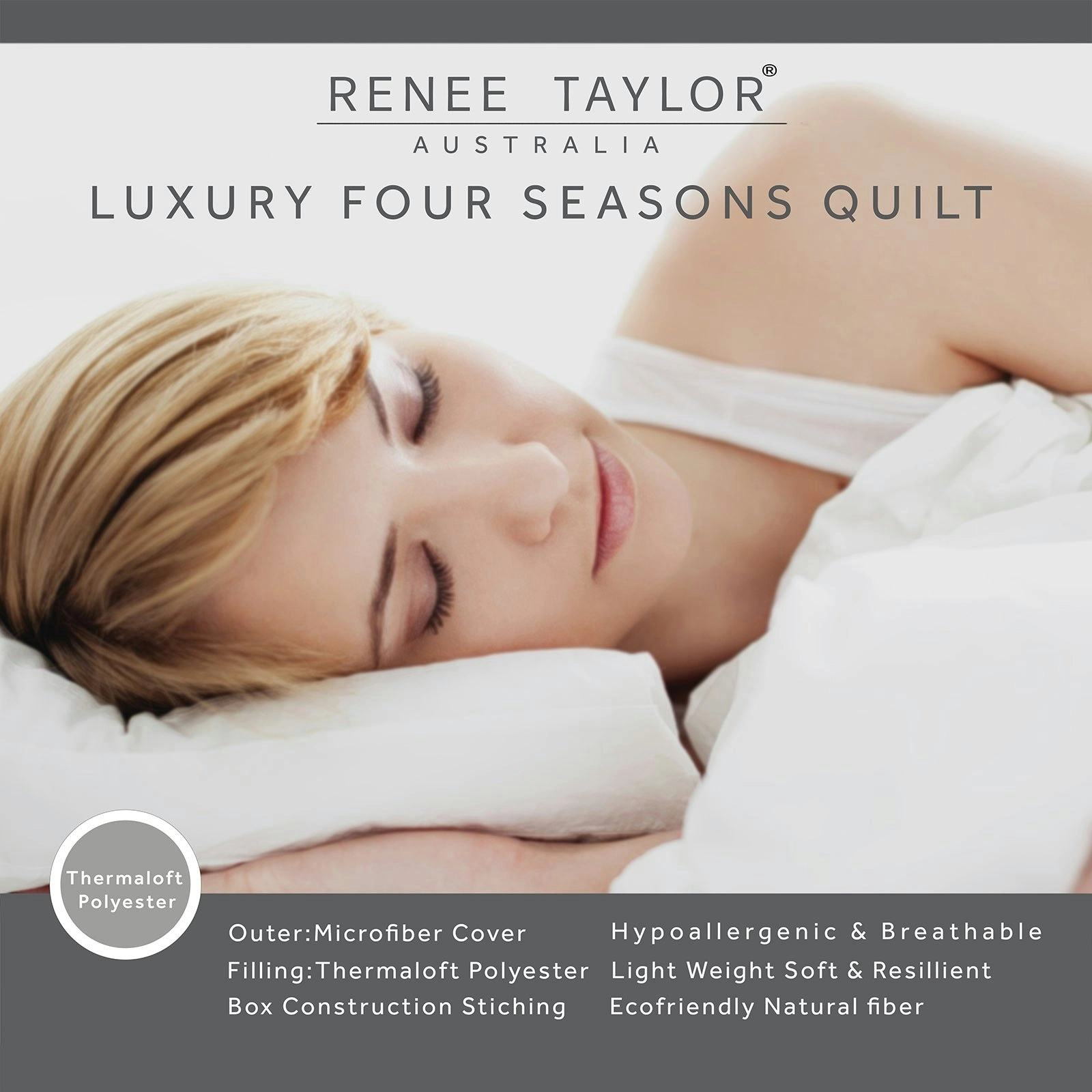 400 GSM Luxury All Season Thermaloft Microfiber Quilt by Renee Taylor