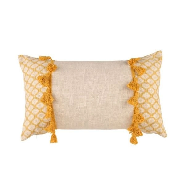 Eleni Ochre Filled Cushion by Accessorize