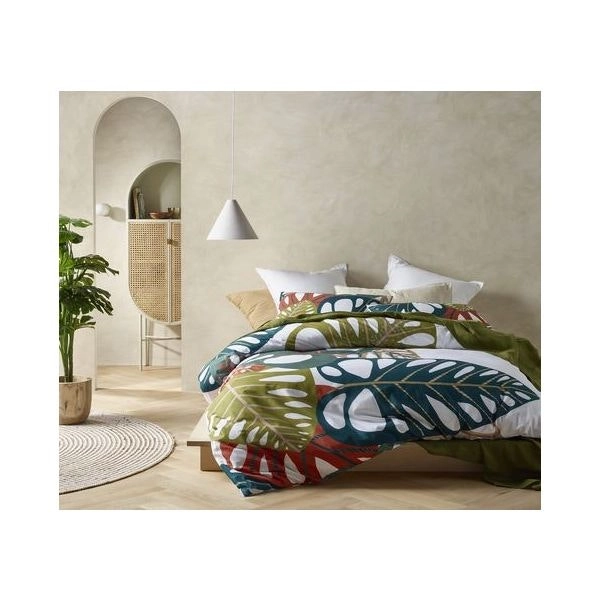 Monstera Digital Printed Cotton Quilt Cover Set by Accessorize