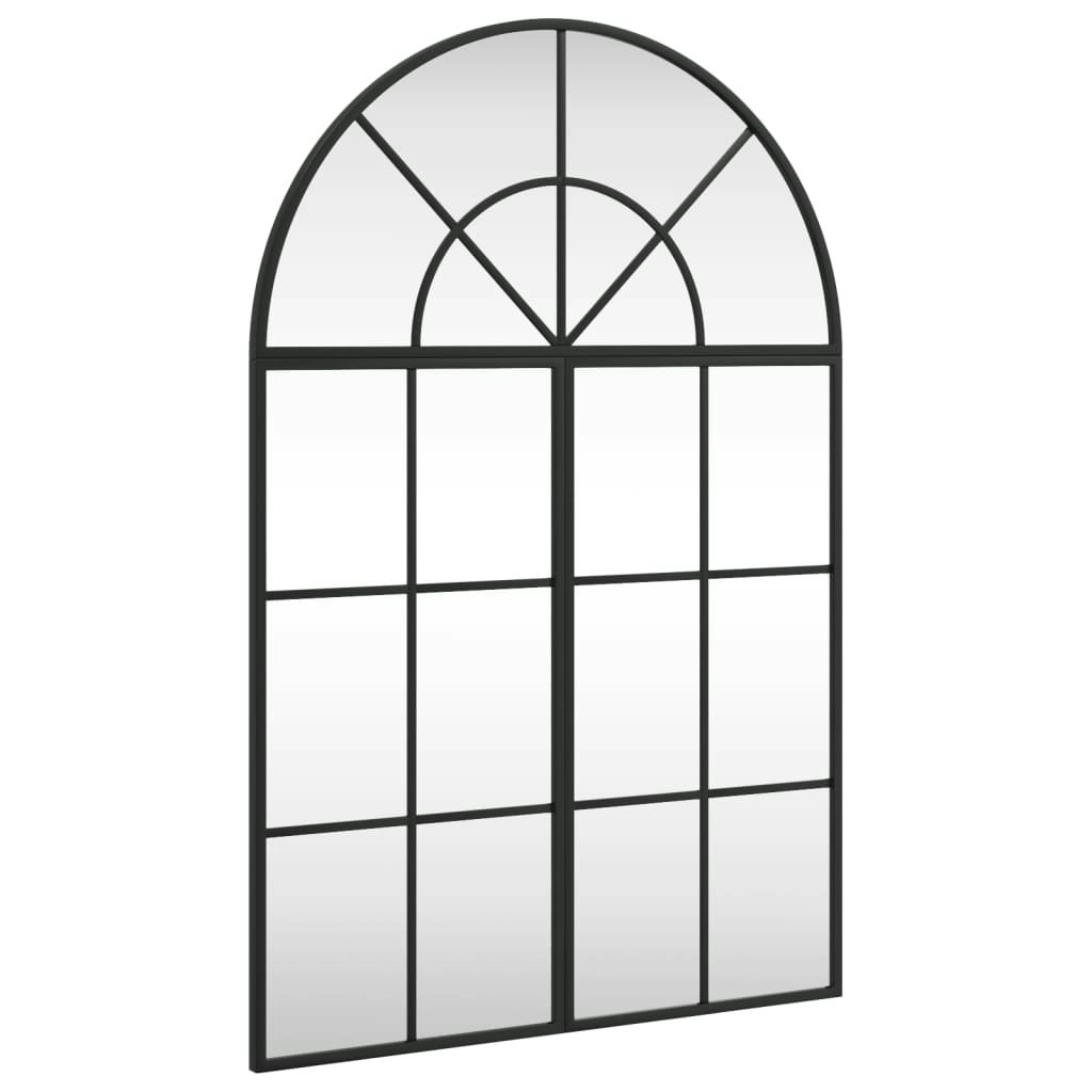 Wall Mirror Black 60x90 cm Arch Iron 3200605