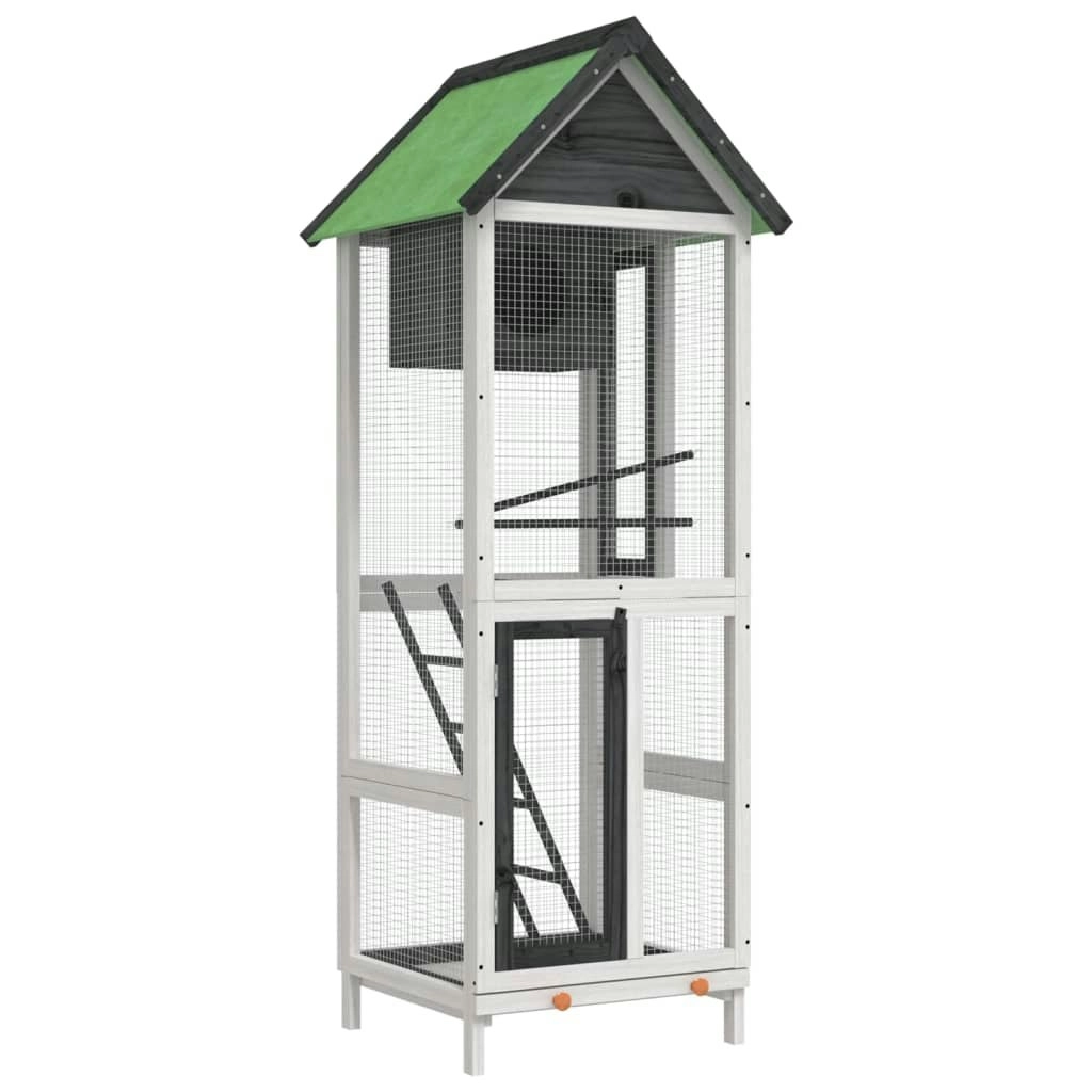 Bird House Grey 60x58.5x160 cm Solid Wood Pine 172256