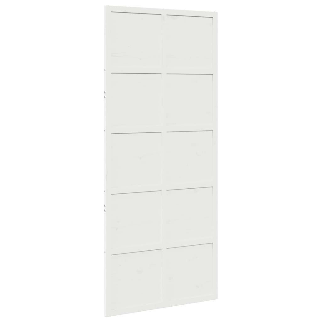 Barn Door White 90x208 cm Solid Wood Pine 850642