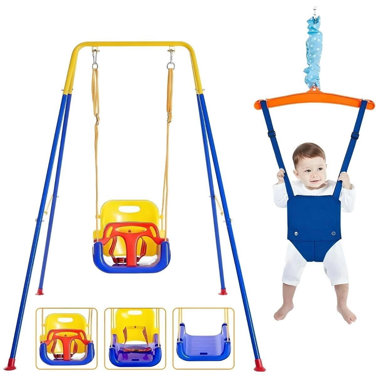 Toddly JoySwing Durable 2-in-1 Swing & Jolly Jumper Set for Toddlers