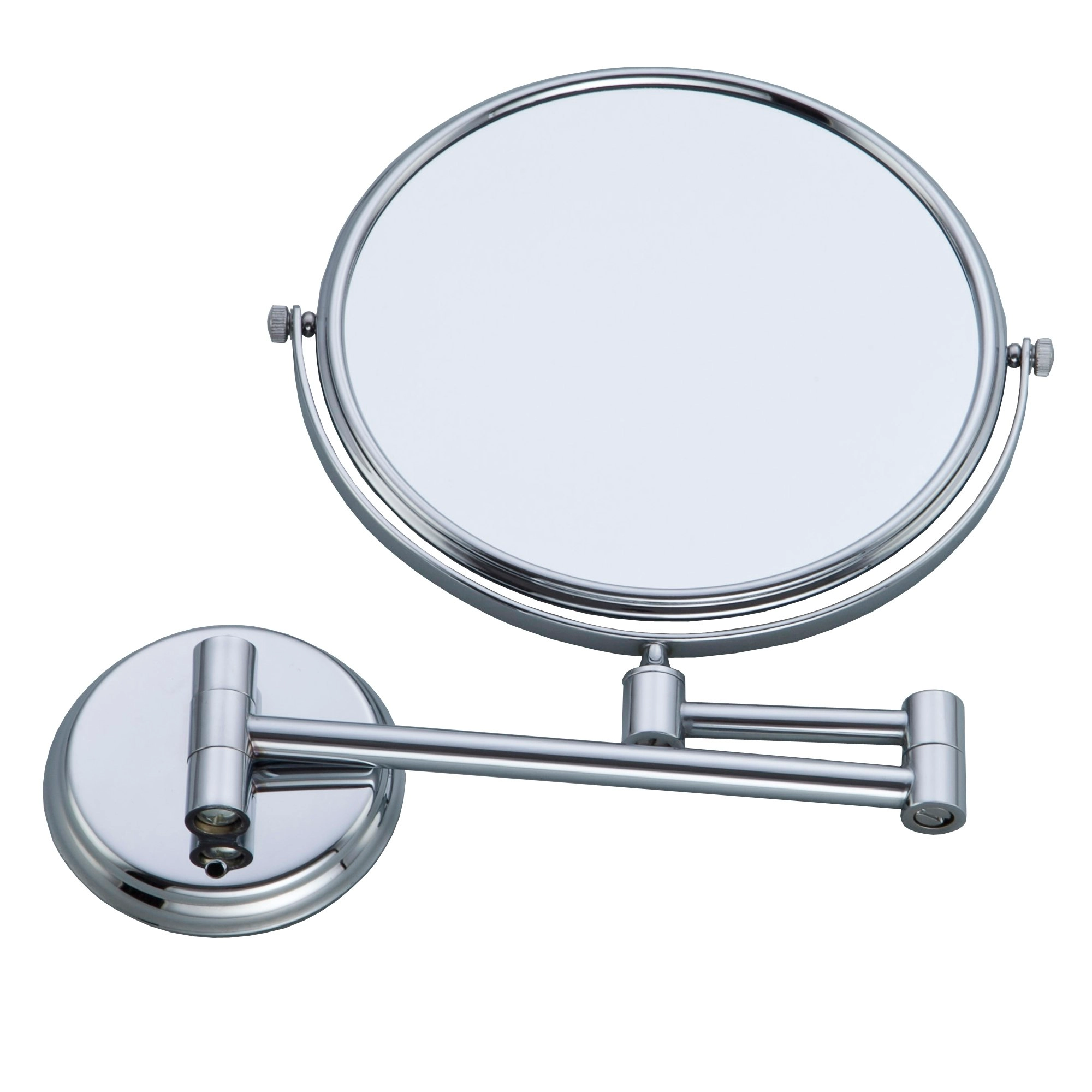 8" Wall Mounted Make Up Mirror 1x/3x Magnification Stainless Steel Retractable Arm Bathroom Mirror