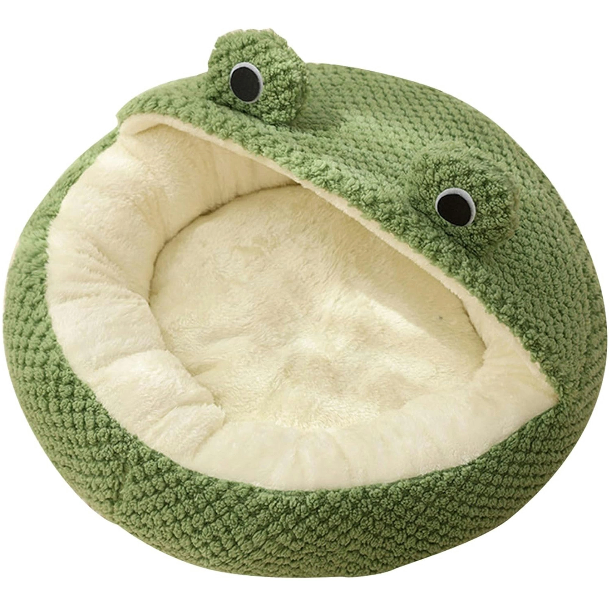 Todo Semi Enclosed Pet Nesting Bed 60cm Diameter Soft Warm Dog Cat Sleeping Bed - Frog