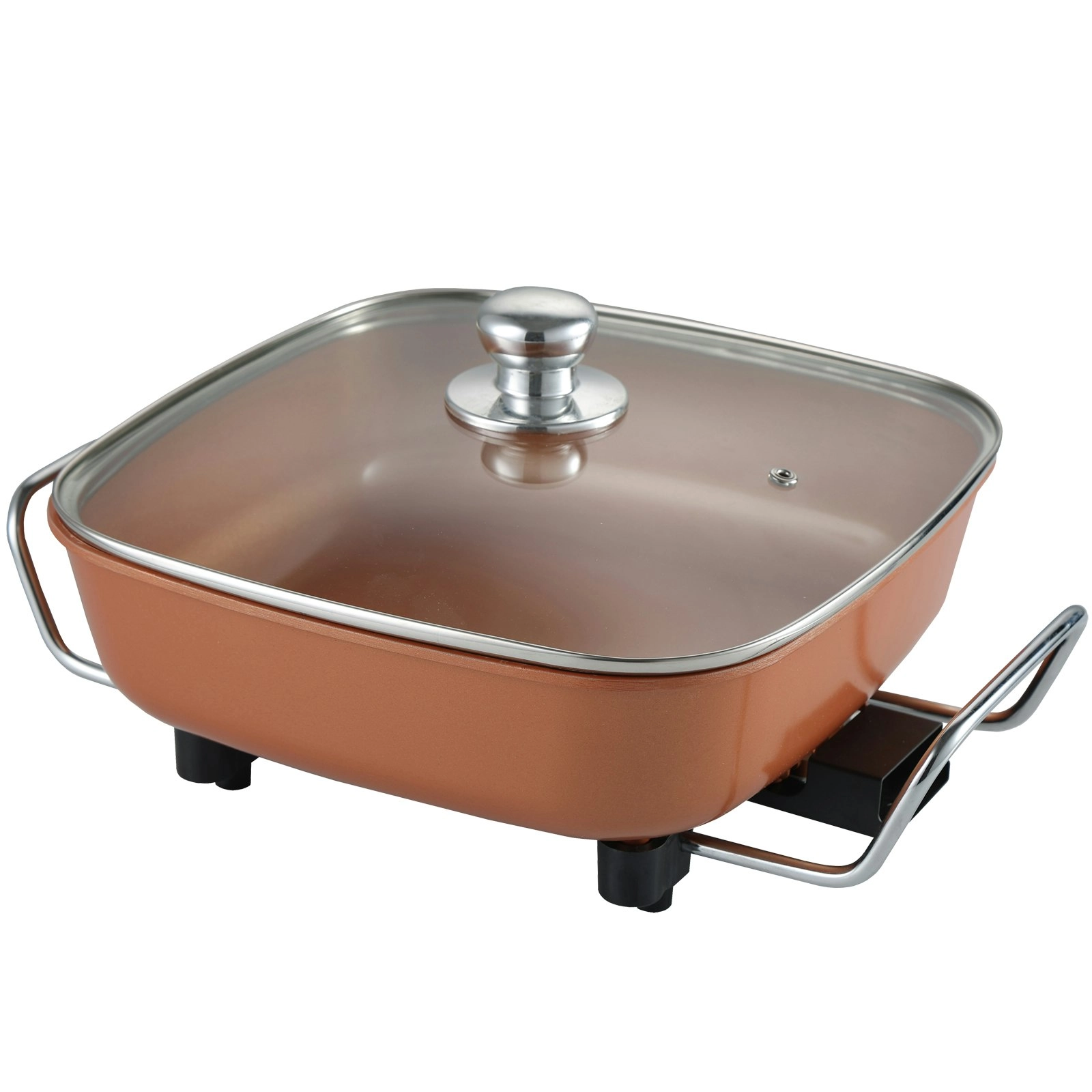 Todo 1500W Electric Frying Pan Skillet Golden Ceramic Coating Multi Function Cooker