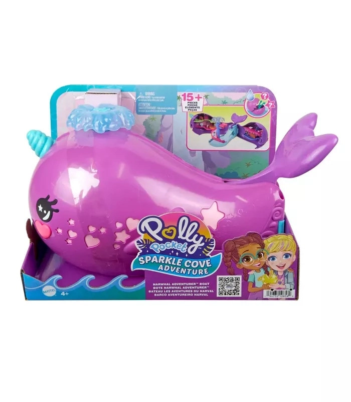 Polly Pocket Sparkle Cove Adventure Narwhal Adventurer Boat