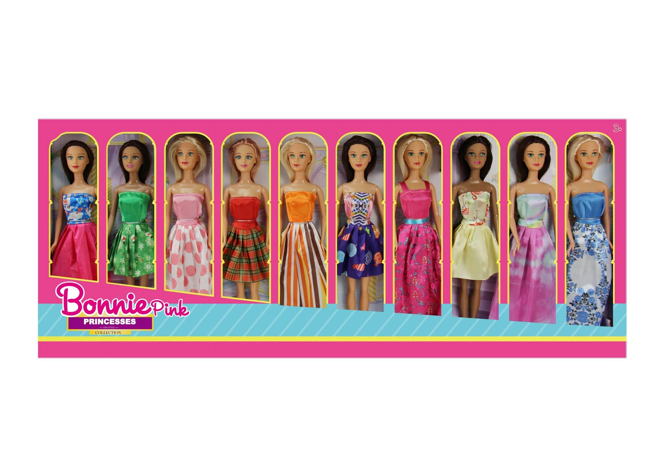 Bonnie Pink Princess Doll Set 10-Pack