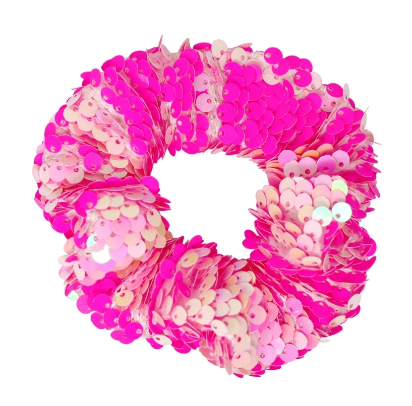 Pink Sequin Hair Scrunchie