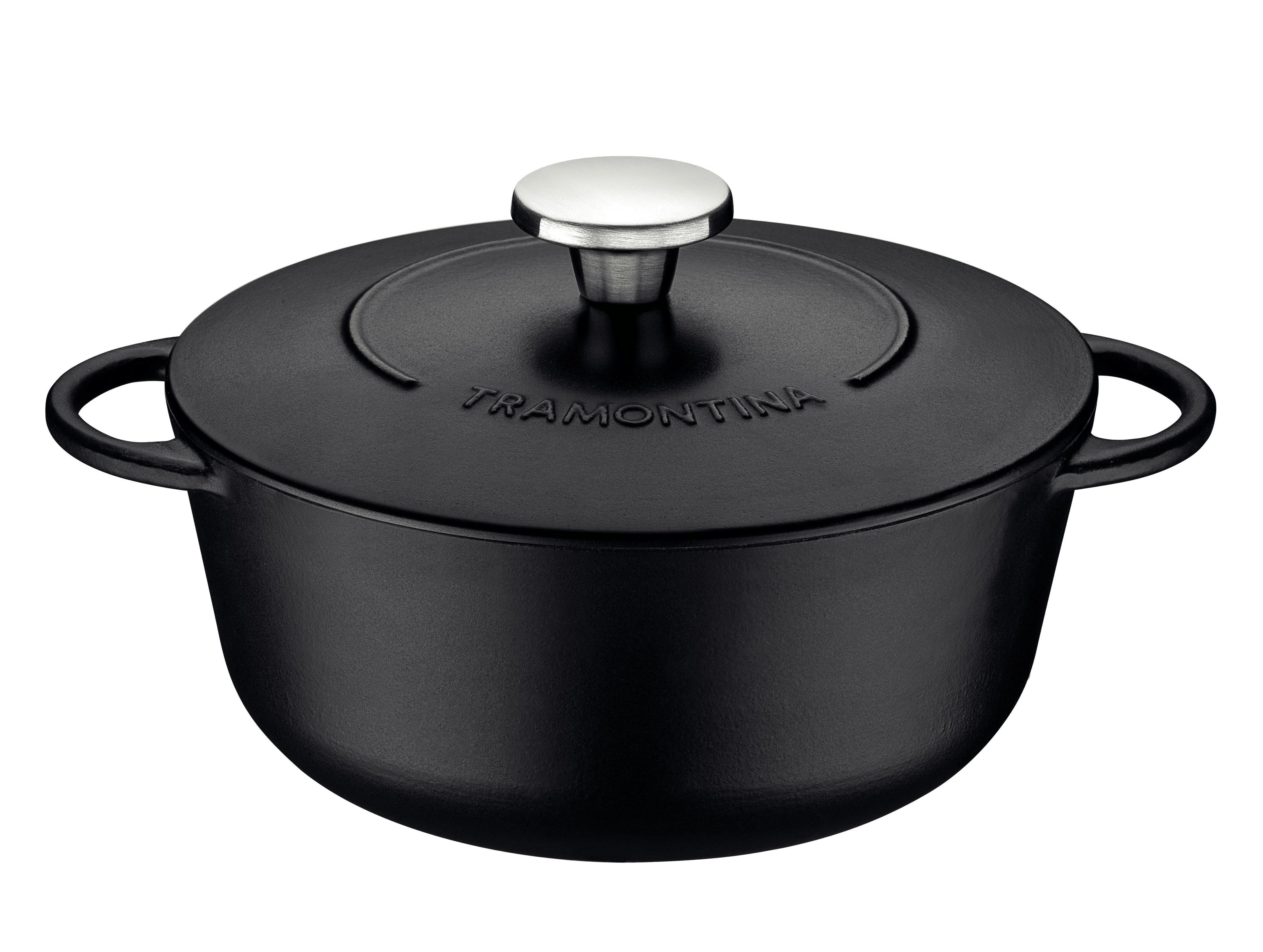 Tramontina Trento Enameled Iron Casserole with Interior Starflon Excellent Nonstick Coating 24 cm 4 L