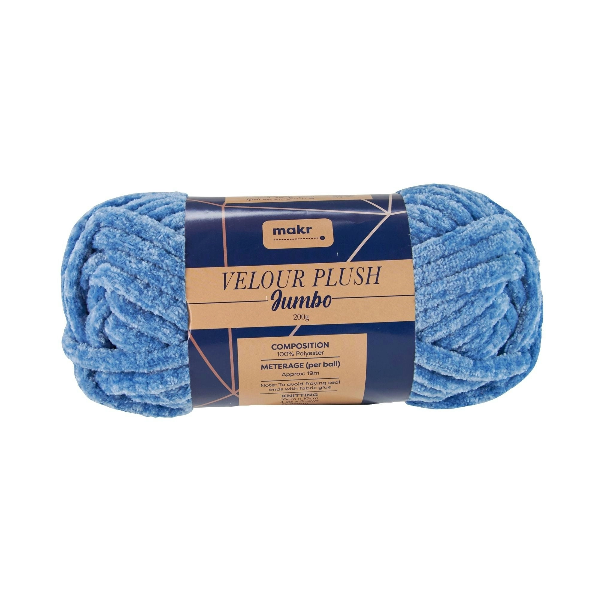 Makr Velour Plush Jumbo Crochet & Knitting Yarn, 200g