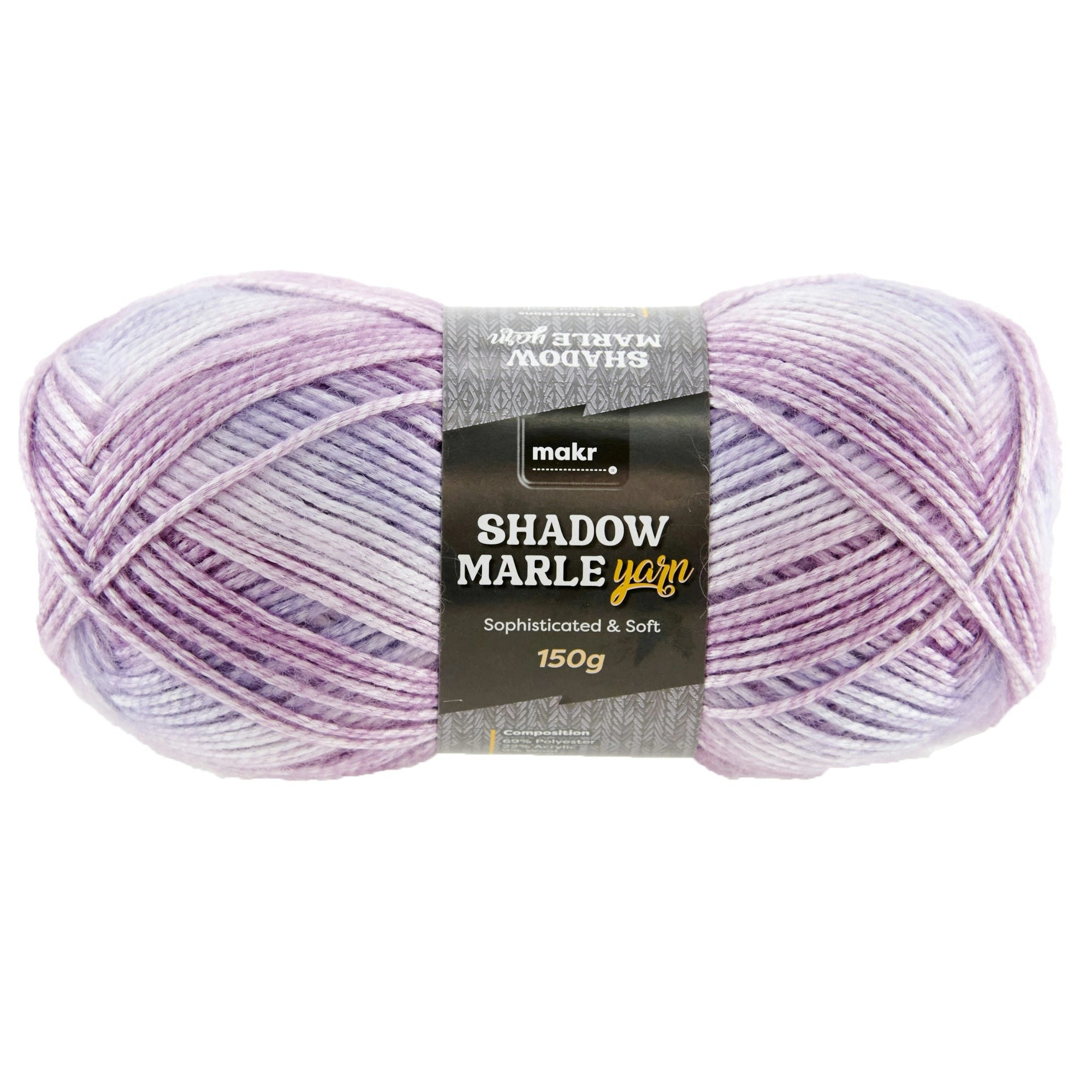 Makr Shadow Marle Crochet & Knitting Yarn, 150g Polyester Blend Yarn