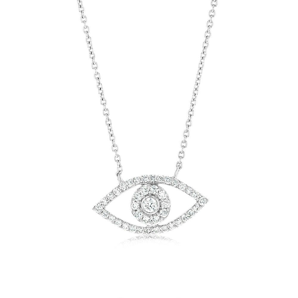 Luminesce Lab Grown 1/4 Carat Diamond Evil Eye Pendant in Sterling Silver