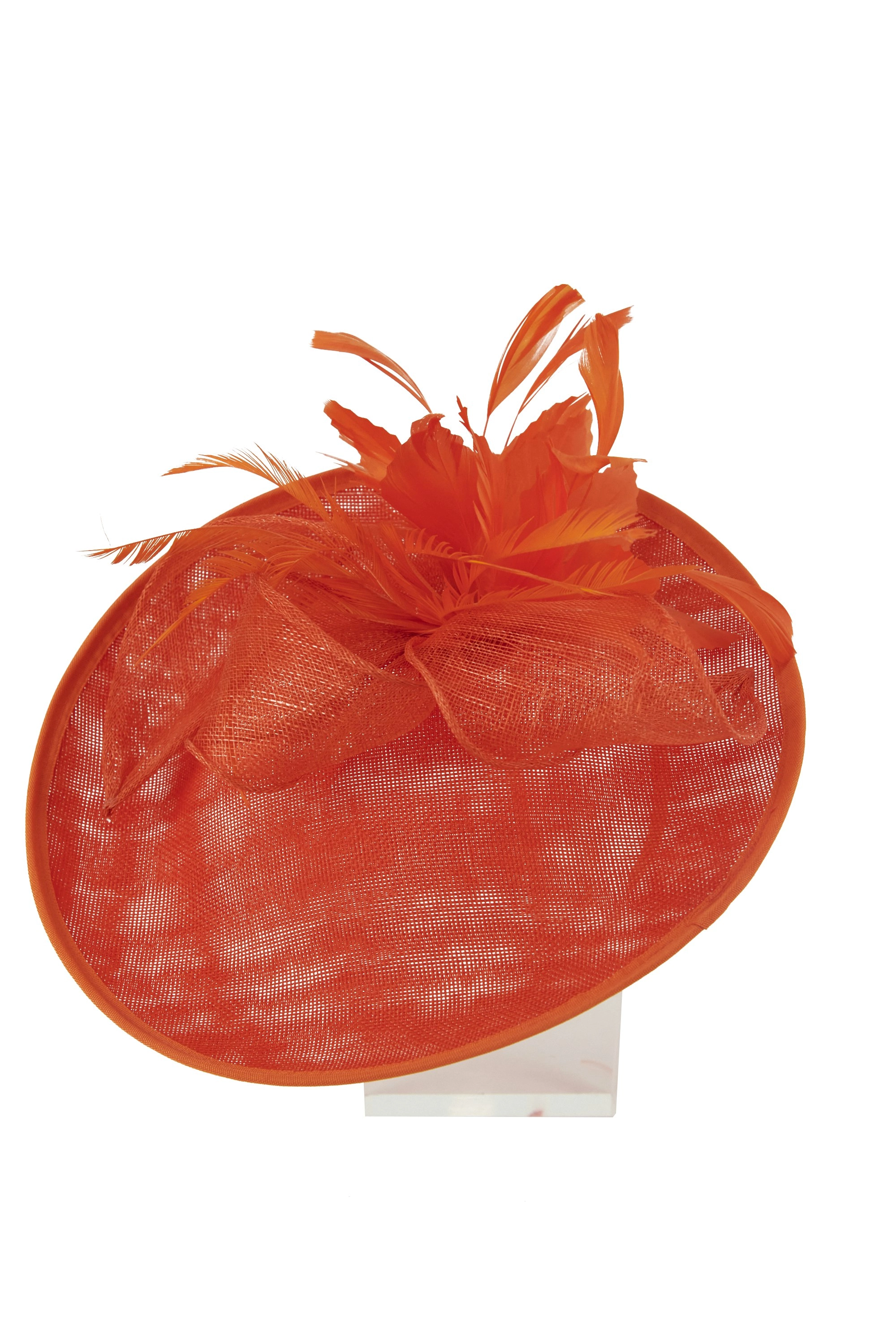 Lincraft Sinamay Fascinator With Headband and Clip, Coral Orange