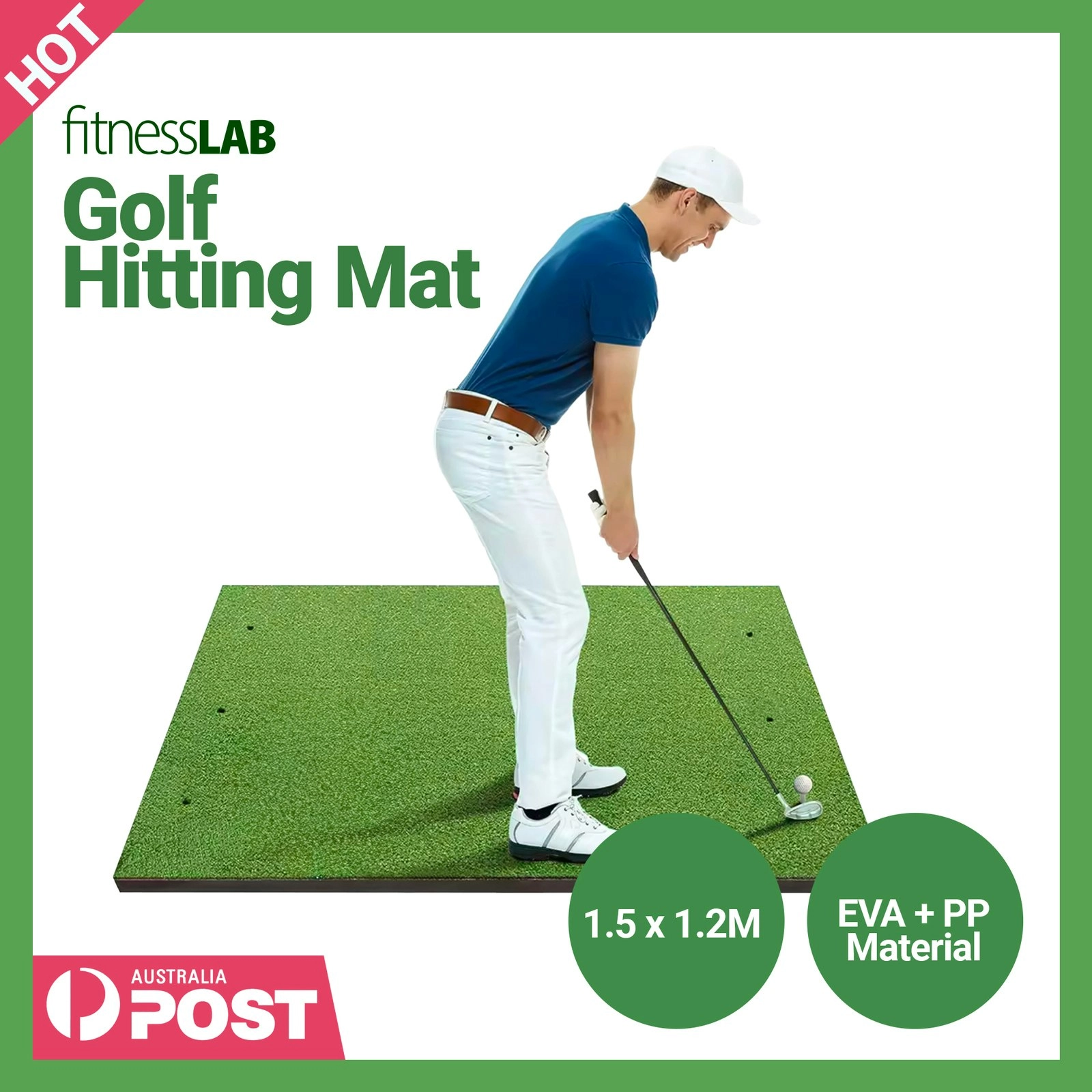 Golf Practice Putting Hitting Mat Portable Indoor Outdoor Driving Training Pad