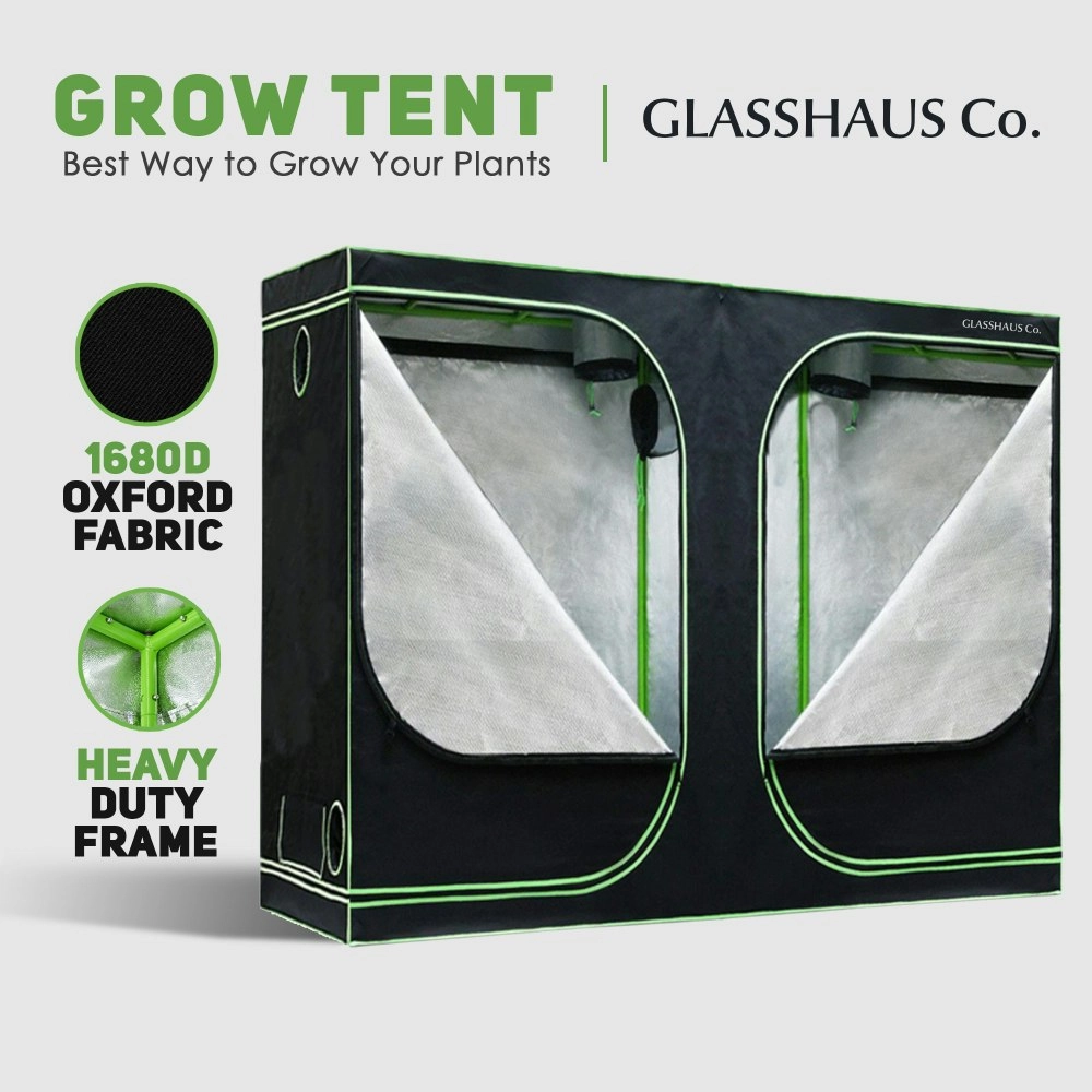 Glasshaus Grow Tent Kits Size H: 240x120x200cm Real 1680D Oxford Hydroponic Indoor System