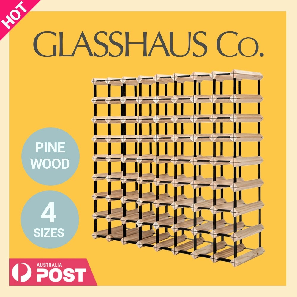 Glasshaus 20, 42, 72 or 110 Bottle Timber Wine Rack Wooden Storage System Cellar Organiser Stand