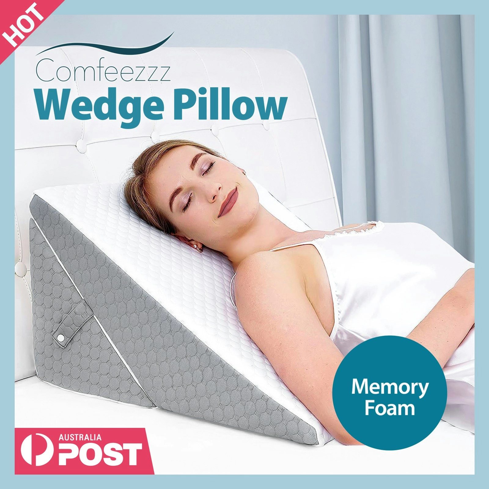 Wedge Pillow Memory Foam Contour Pillow Orthopedic Back Neck Support