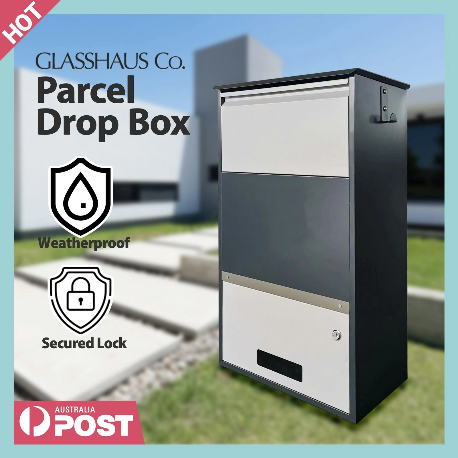 Parcel Letter Box Letterbox Mail Post Mailbox For Packages Freestanding & Wall Mountable