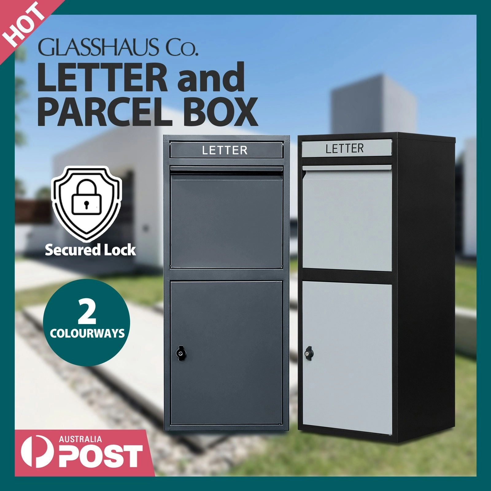 Steel Post Parcel Box Package Delivery Mail Box Locking Safe Drop Letterbox Storage