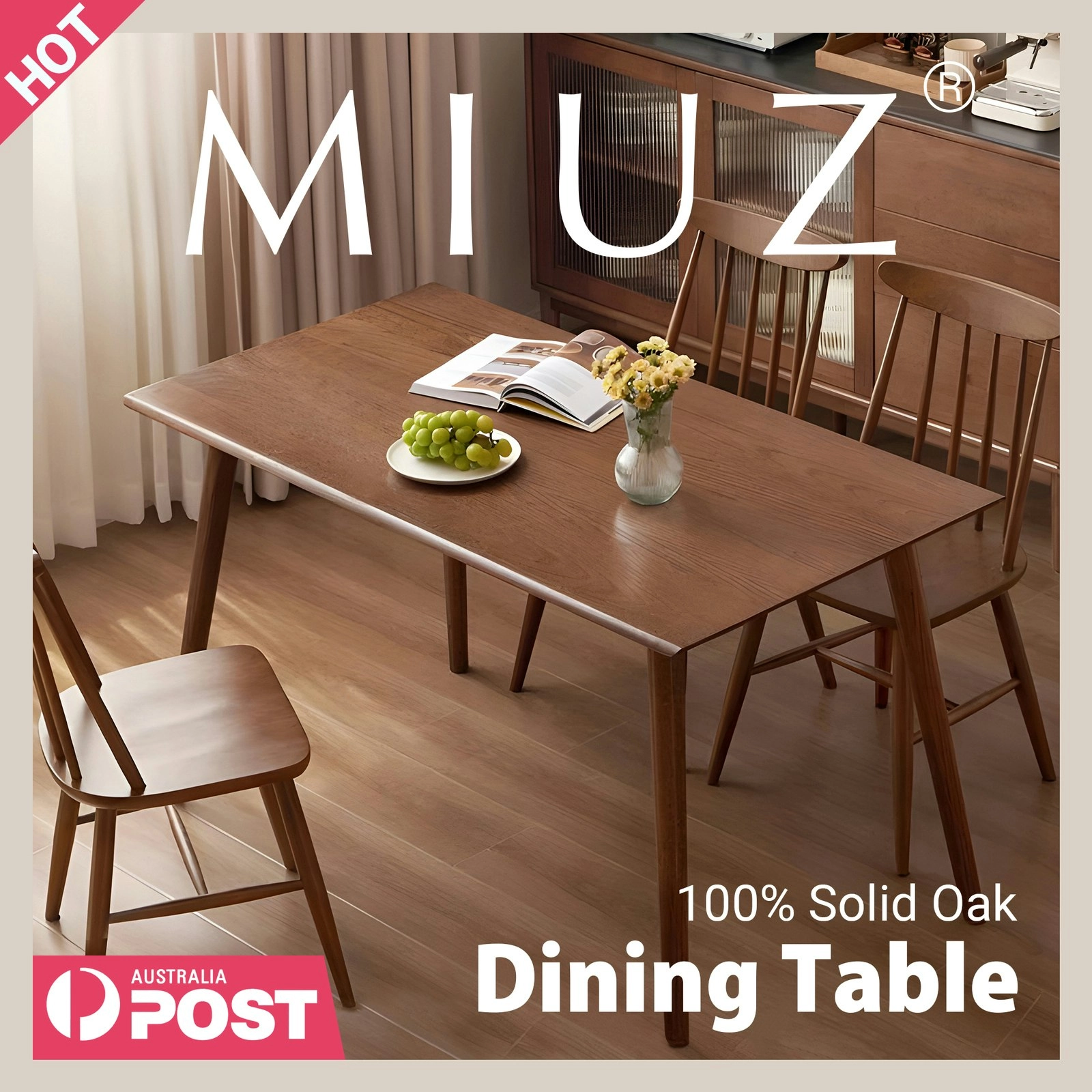 Solid Oak Dining Table 4-6 Seater Modern Dining Tables Dinner Table