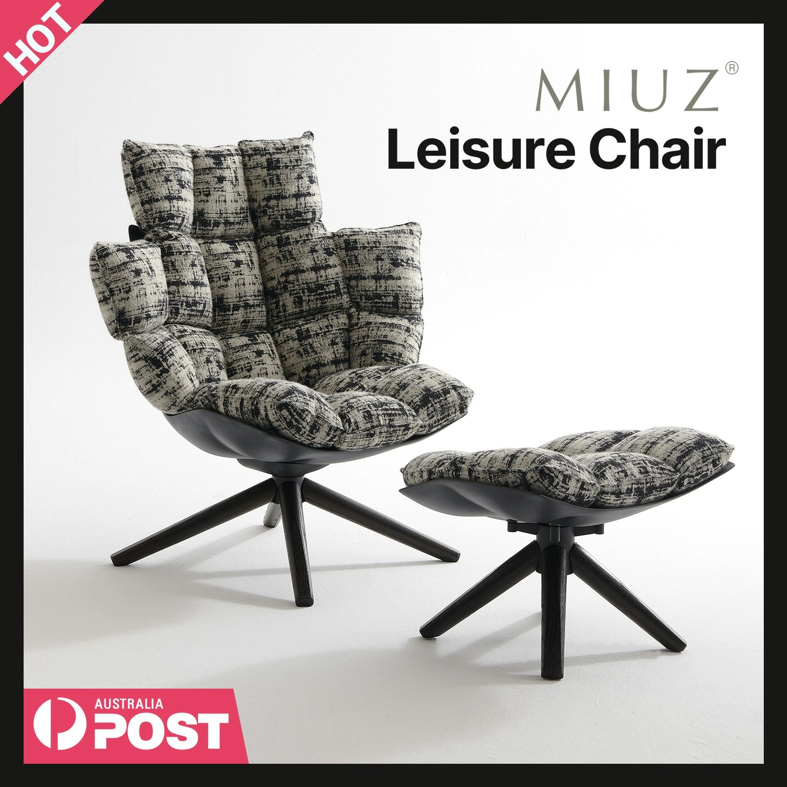 Lounge Chair and Foot Stool Set | Replica Husk Chair