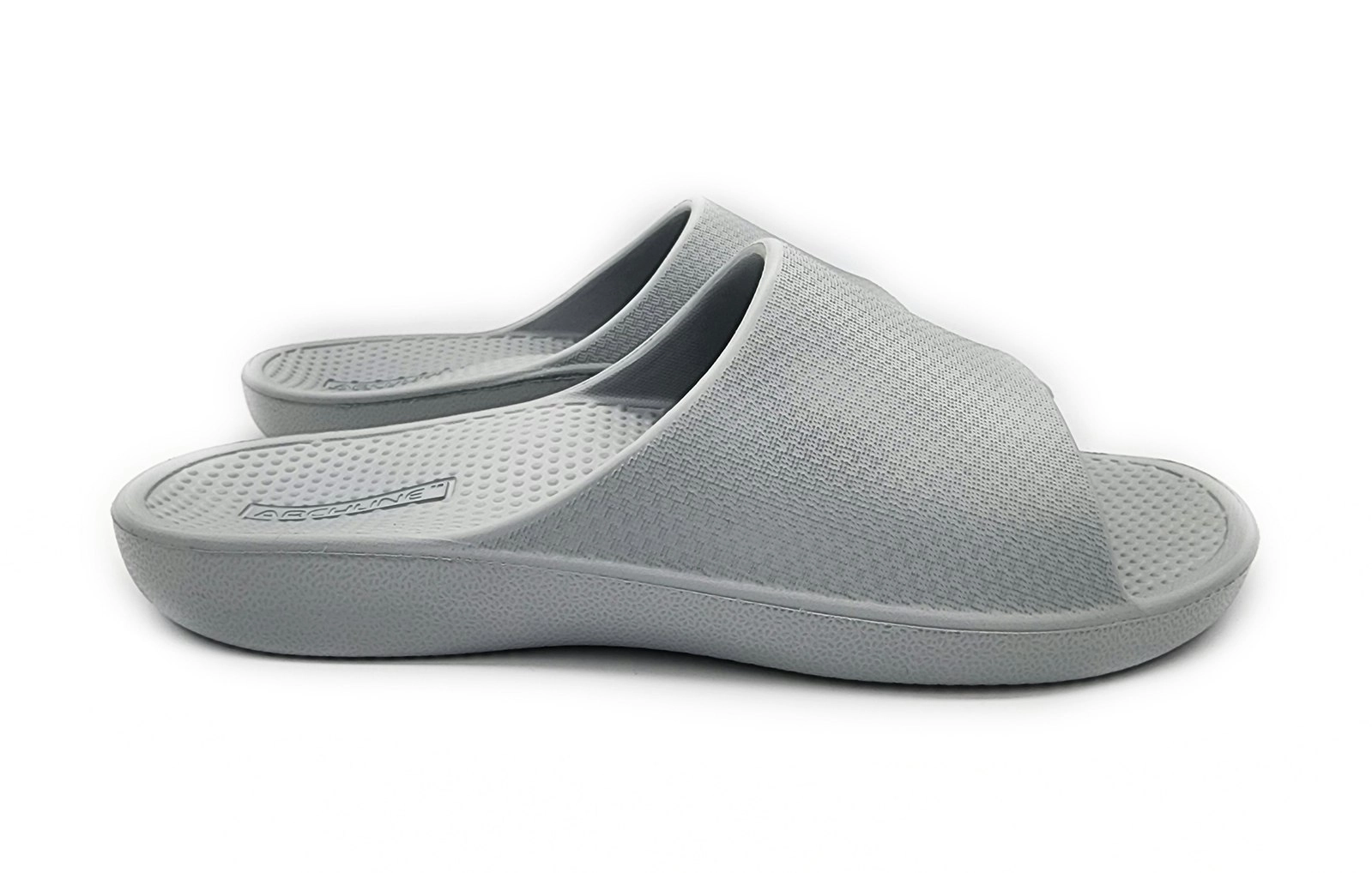 Archline Rebound Orthotic Slides Flip Flop Thongs Slip On Arch Support - Stone Grey