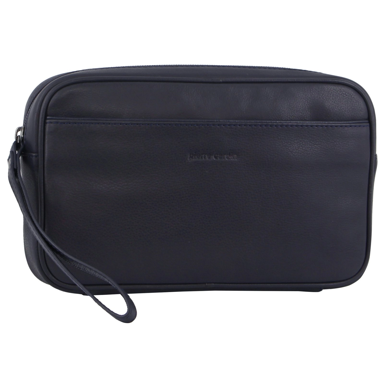 Pierre Cardin Mens Leather Organizer Bag Toiletry Case - Navy