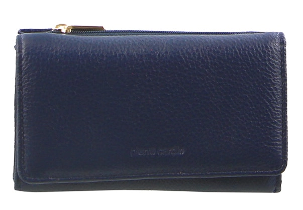 Pierre Cardin Ladies Womens Soft Italian Leather RFID Purse Wallet Rustic - Navy