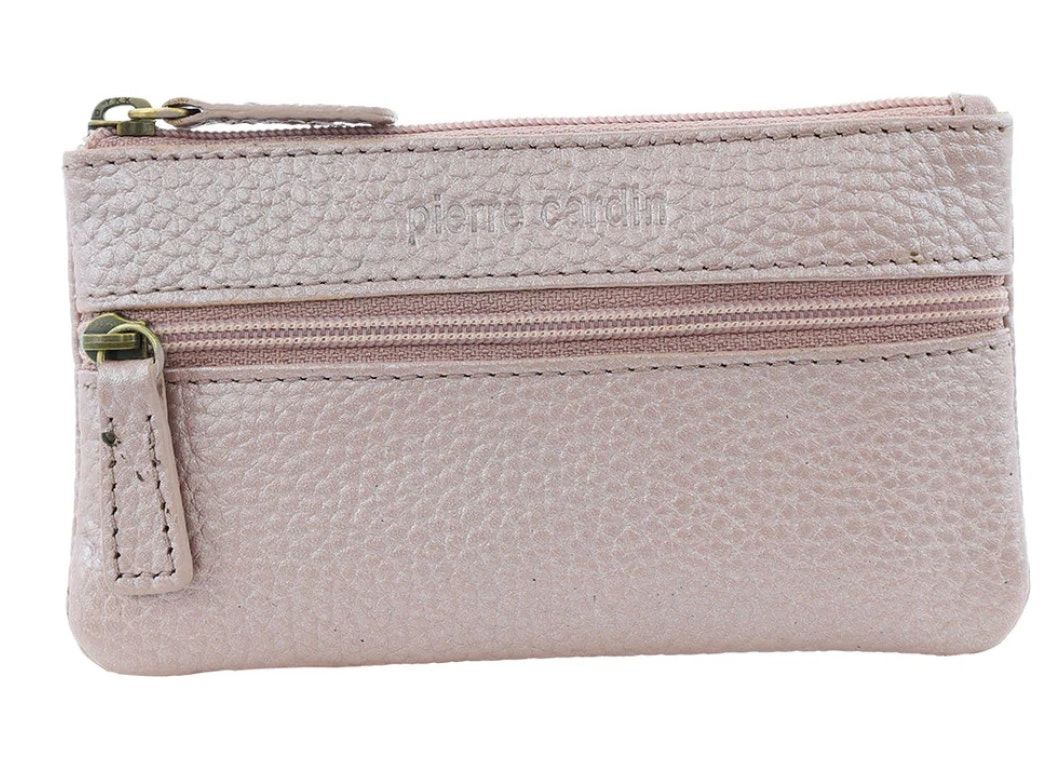 Pierre Cardin Womens Genuine Leather RFID Coin Purse Wallet - Pearl